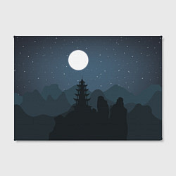 Холст прямоугольный Ночная пагода, цвет: 3D-принт — фото 2