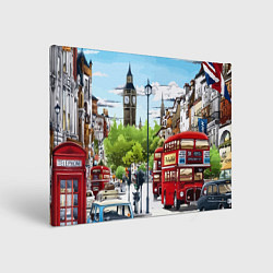 Холст прямоугольный Улицы Лондона -Big Ben, цвет: 3D-принт