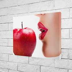 Холст прямоугольный Яблоко и губы, цвет: 3D-принт — фото 2