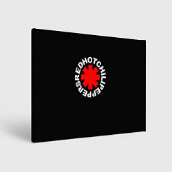 Холст прямоугольный Red Hot chili peppers logo on black, цвет: 3D-принт