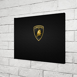 Холст прямоугольный Lamborghini logo n carbone, цвет: 3D-принт — фото 2