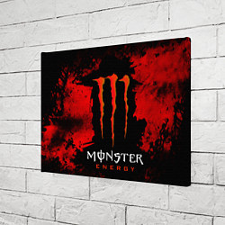 Холст прямоугольный Red grunge monster energy, цвет: 3D-принт — фото 2