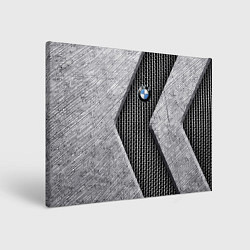 Холст прямоугольный BMW - emblem - metal - texture, цвет: 3D-принт