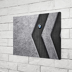 Холст прямоугольный BMW - emblem - metal - texture, цвет: 3D-принт — фото 2