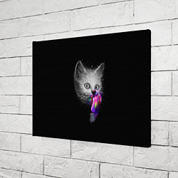 Холст прямоугольный Котейка с мороженным, цвет: 3D-принт — фото 2