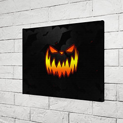 Холст прямоугольный Pumpkin smile and bats, цвет: 3D-принт — фото 2