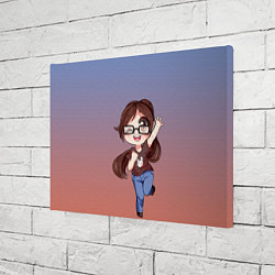 Холст прямоугольный Обычная девочка фрилансер, цвет: 3D-принт — фото 2