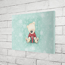 Холст прямоугольный Медвежонок с подарком, цвет: 3D-принт — фото 2