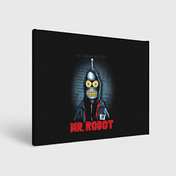 Холст прямоугольный Bender x mr robot, цвет: 3D-принт