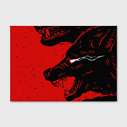 Холст прямоугольный Красный волк 3D, цвет: 3D-принт — фото 2