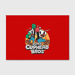 Холст прямоугольный Super Cuphead Bros, цвет: 3D-принт — фото 2