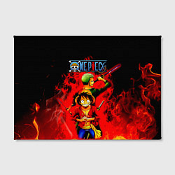 Холст прямоугольный Зоро и Луффи в огне One Piece, цвет: 3D-принт — фото 2