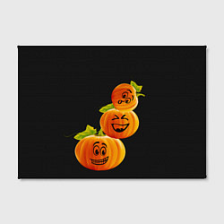 Холст прямоугольный Хэллоуин смешные тыквы, цвет: 3D-принт — фото 2