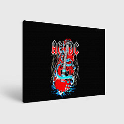 Холст прямоугольный ACDC гитара, цвет: 3D-принт