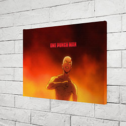 Холст прямоугольный Сайтама в огне One Punch-Man, цвет: 3D-принт — фото 2