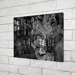 Холст прямоугольный Dragon Fire Иероглифы Японский Дракон, цвет: 3D-принт — фото 2