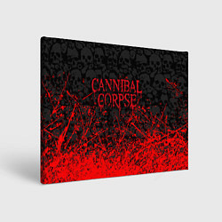 Холст прямоугольный CANNIBAL CORPSE, БРЫЗГИ КРАСОК ЧЕРЕПА, цвет: 3D-принт