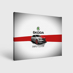 Холст прямоугольный Skoda Rapid Sport, цвет: 3D-принт