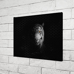Холст прямоугольный Тигр черно-белый соты, цвет: 3D-принт — фото 2