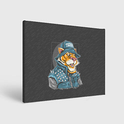 Холст прямоугольный Крутой тигр cool tiger, цвет: 3D-принт