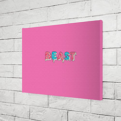 Холст прямоугольный Mr Beast Donut Pink edition, цвет: 3D-принт — фото 2