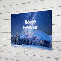 Холст прямоугольный Космическая Зима Надпись Новый Год, цвет: 3D-принт — фото 2
