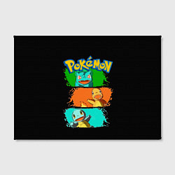 Холст прямоугольный Стартовые покемоны - Pokemon, цвет: 3D-принт — фото 2