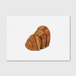 Холст прямоугольный Сердечки из дерева, цвет: 3D-принт — фото 2