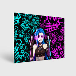 Холст прямоугольный JINX ДЖИНКС NEON PATTERN, цвет: 3D-принт