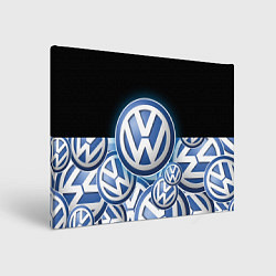 Холст прямоугольный Volkswagen Большое лого паттерн, цвет: 3D-принт