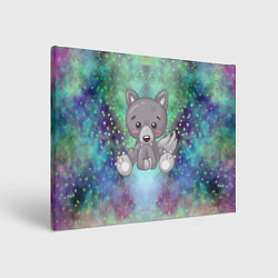 Холст прямоугольный Маленький серый волк, цвет: 3D-принт