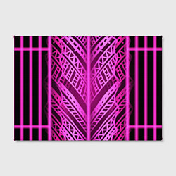 Холст прямоугольный Неоновая абстракция Розовый светящийся узор на тем, цвет: 3D-принт — фото 2