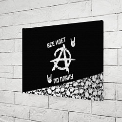 Холст прямоугольный Всё идёт по плану черепа, цвет: 3D-принт — фото 2