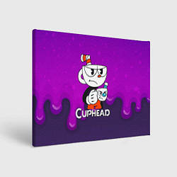 Холст прямоугольный Недовольная чашечка cuphead, цвет: 3D-принт