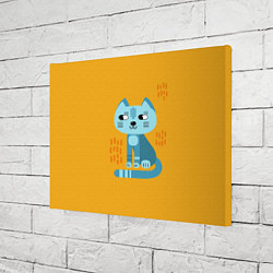 Холст прямоугольный Очаровательный котик в плоском стиле в ярких цвета, цвет: 3D-принт — фото 2