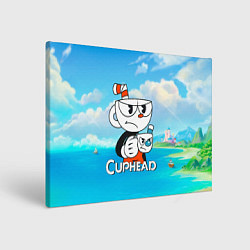 Холст прямоугольный Cuphead сердитая чашечка, цвет: 3D-принт