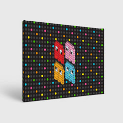 Холст прямоугольный Pac-man пиксели, цвет: 3D-принт