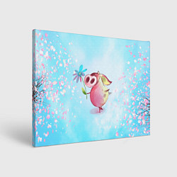 Холст прямоугольный Милый поросенок с цветами, цвет: 3D-принт