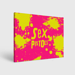 Холст прямоугольный Sex Pistols Yellow Logo, цвет: 3D-принт