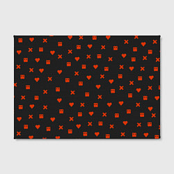 Холст прямоугольный Love Death and Robots red pattern, цвет: 3D-принт — фото 2