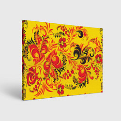Холст прямоугольный Хохломская Роспись Цветы, цвет: 3D-принт