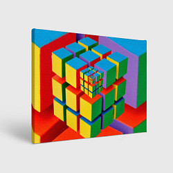 Холст прямоугольный Цветные кубики КУБОКУБ, цвет: 3D-принт