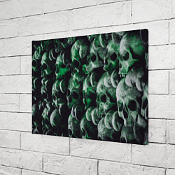 Холст прямоугольный Множество черепов во тьме - Зелёный, цвет: 3D-принт — фото 2