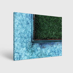 Холст прямоугольный Абстрактные лёд и трава - Синезелёный, цвет: 3D-принт