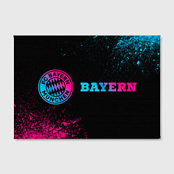 Холст прямоугольный Bayern - neon gradient: надпись и символ, цвет: 3D-принт — фото 2