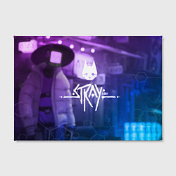 Холст прямоугольный Stray - мордочка - neon, цвет: 3D-принт — фото 2