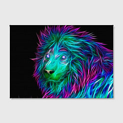 Холст прямоугольный Светящийся неоновый лев, цвет: 3D-принт — фото 2