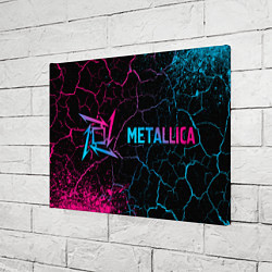 Холст прямоугольный Metallica - neon gradient: надпись и символ, цвет: 3D-принт — фото 2