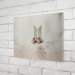 Холст прямоугольный BTS Logo And Flowers, цвет: 3D-принт — фото 2
