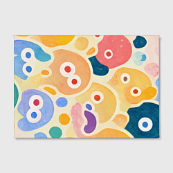 Холст прямоугольный Глазастики, забавный рисунок, цвет: 3D-принт — фото 2